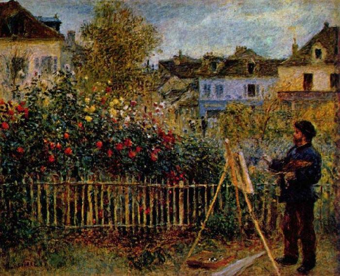 Pierre-Auguste Renoir Claude Monet Painting in His Garden at Argenteuil, china oil painting image